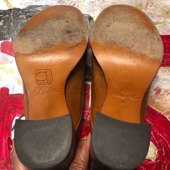 Patricia Nash Lace Up Leather Heeled Shoe / size 10 / color Camel - Picture 10 of 11